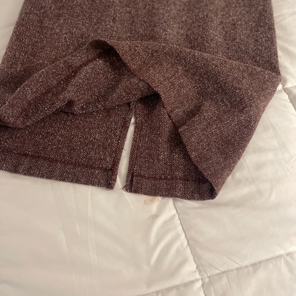 Maroon woven fall mini dress twill chevron - Picture 3 of 6